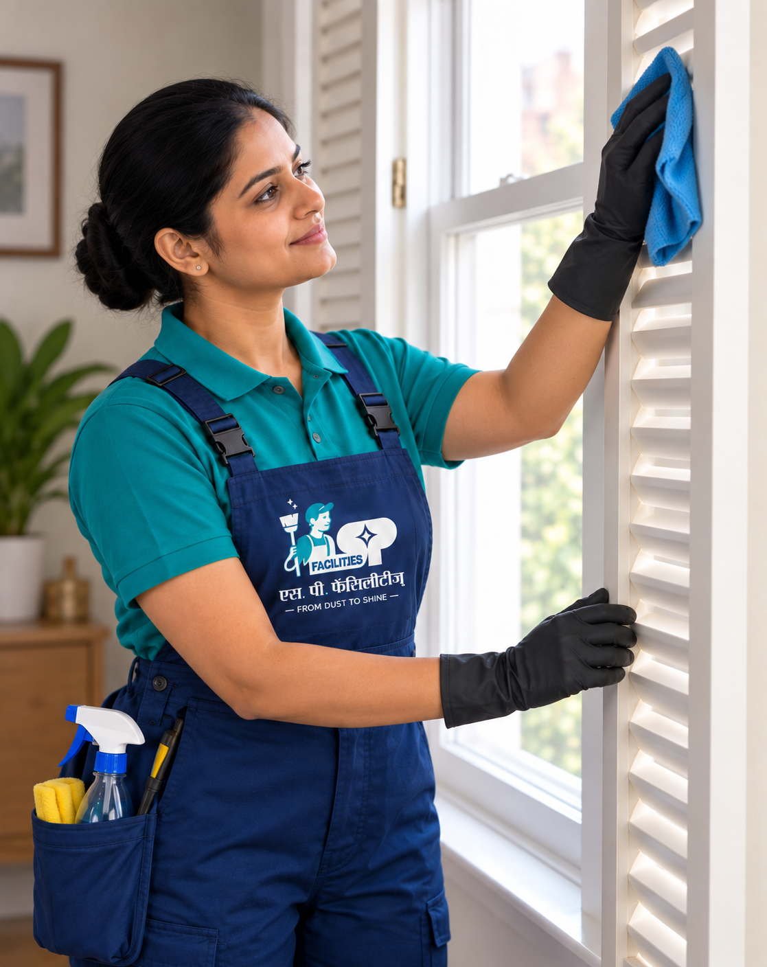 S.P. Facilities housekeeping professional cleaning window shutters